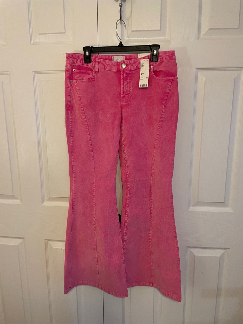 Urban Outfitters/BDG Pink Flared Wide-Leg Corduroy Jeans
